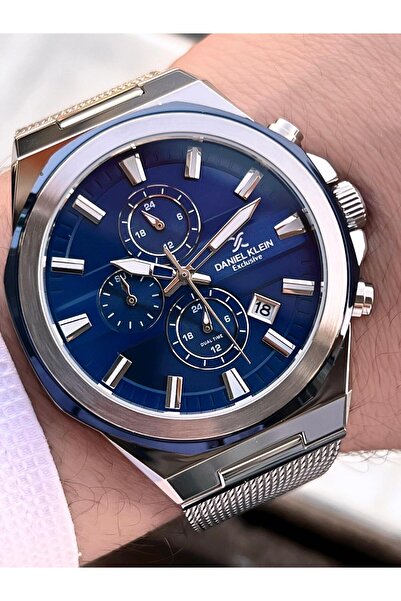 Daniel Klein Men's Wristwatch 30 Meters Water Resistant Steel Band + Bracelet Gift Vs.Blkt.0682