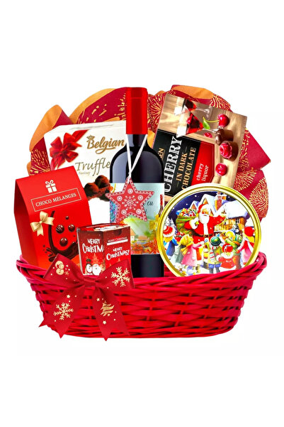 CADOURI RAFINATE Coș cadou de Crăciun Premium Red Celebration