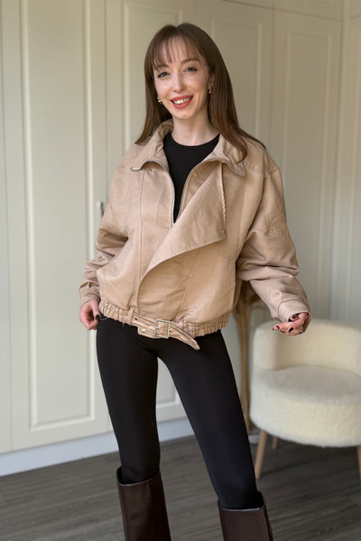 Dilay Gökoğlu Butik Suede Biker Jacket