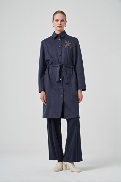 Nuss 6012 Shirt Collar Front Snap Fastener Waist Belted Nubuck Cap