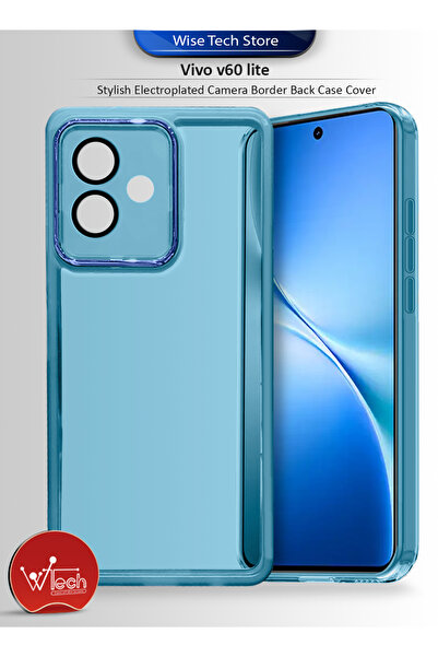 Wtech vivo V60 Lite 5G 2025 Soft Transparent Camera Protection Silicone Stylish Electroplated Case Cover