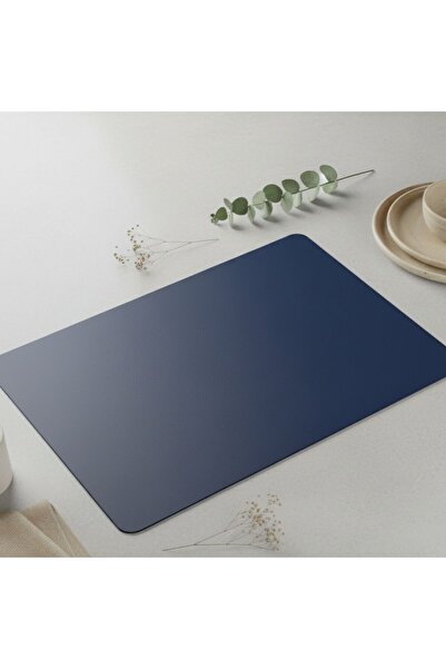 Grand Fine Art 2 Adet Lacivert Deri Amerikan Servis Supla Dikdörtgen 33x44-Ko...