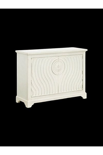 feruzadeco El Oyması Krem Renkli Masif Ahşap Dolap | Klasik Tarz 2 Kapaklı Ko...