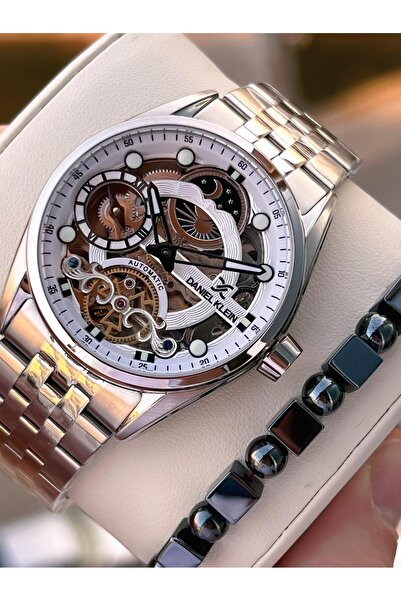 Daniel Klein Automatic Men's Wristwatch 30 Meters Water Resistant Steel Band + Bracelet Gift Vs.B