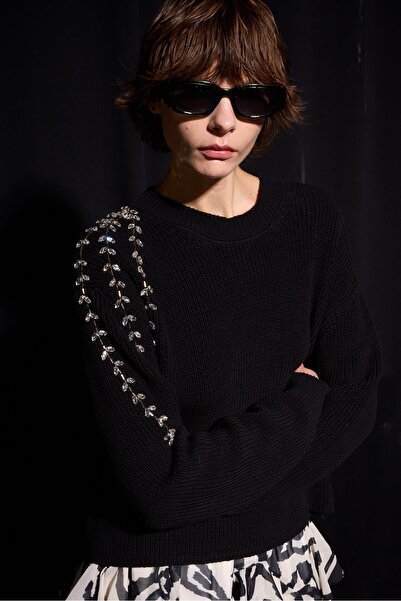 Missemramiss 4873 Stone Embroidered Knitwear Blouse