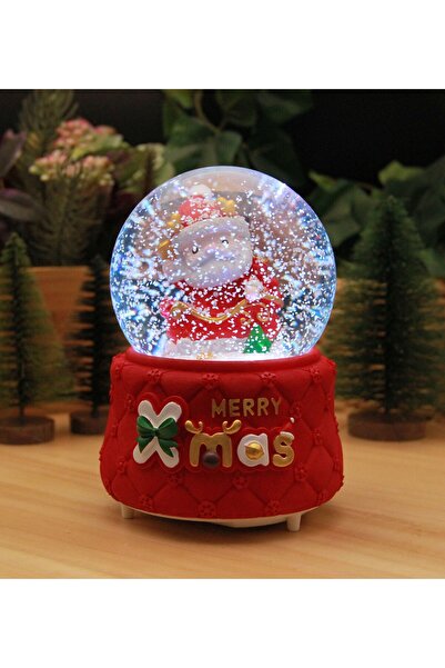 HEDİYEBİZİZ Yılbaşı Noel Babalı Kar Küresi Christmas Işıklı, Müzikli ve Kar M...