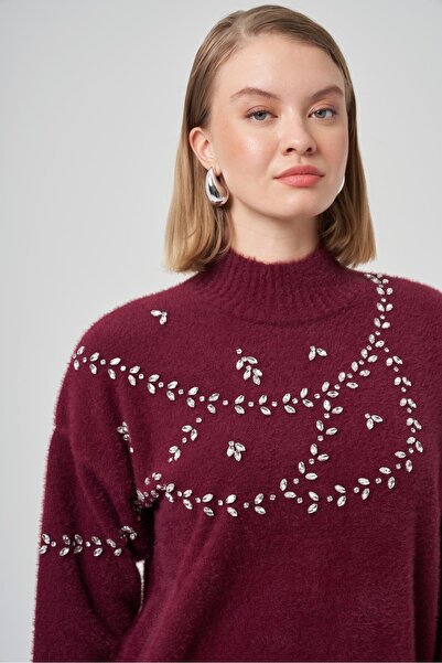 Nuss 7002 Stone Embroidered Angora Sweater Tunic