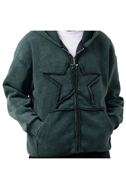 Gofeel Yıldız Detaylı Unisex Premium Zip Hoodie