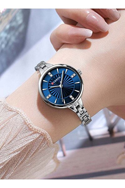 Curren New Watch 9097 - Women's Fashion Quartz Round Metal Strap