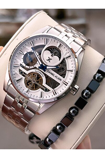 Daniel Klein Automatic Men's Wristwatch 30 Meters Water Resistant Steel Band + Bracelet Gift Vs.B