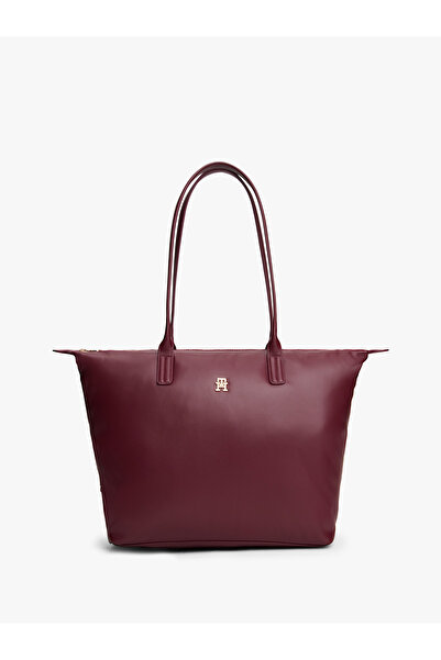 Tommy Hilfiger Kadın Popette Soft Bordo Tote Çanta