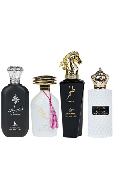 ARD AL ZAAFARAN Set of 4 Oriental Perfumes (2 Female + 2 Male) - Al Sayadin, Aliya, Tahir, Oud Romancia