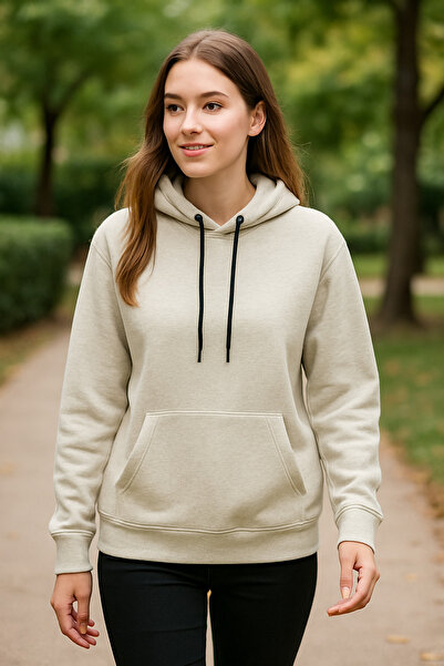 MARKATEM Hooded Kangaroo Pocket 3-Thread Cotton Combed Sweatshirt