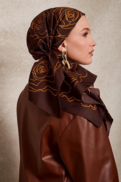 Levidor Eșarfă din mătase twill ACI BROWN 41