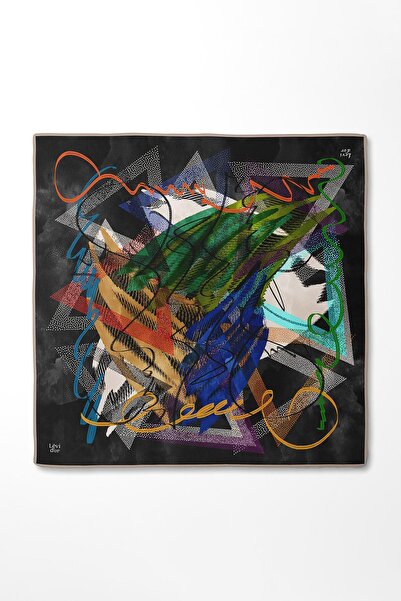Levidor Black Twill Silk Scarf 40