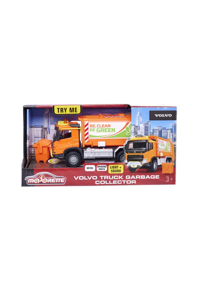 Majorette Απορριμματοφόρο Majorette - Συλλέκτης Απορριμμάτων Volvo Truck, 19 cm, με φώτα και ήχους