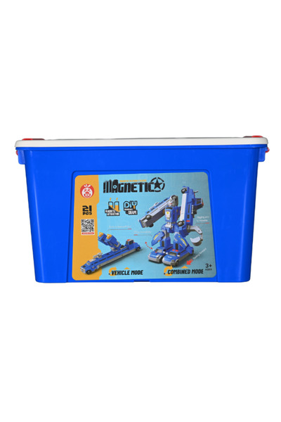 bebeym Manyetik Yapı Oyuncak Araba ve Robot Yapım Seti