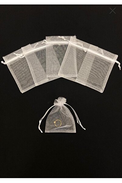 SEZAİDOGALTAS Beyaz Organze Şeffaf Tül Kese, 25 Adet Ölçü 9x12cm, Kına Çerez Kuruyemiş Altın Takı Söz Hediye Bohça