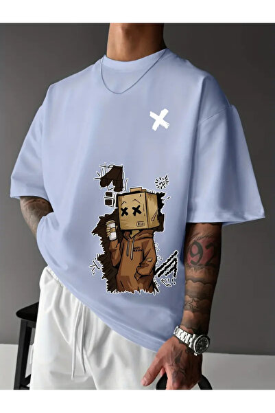 ibibik moda Tricou Carton Head și Cafea cu imprimeu