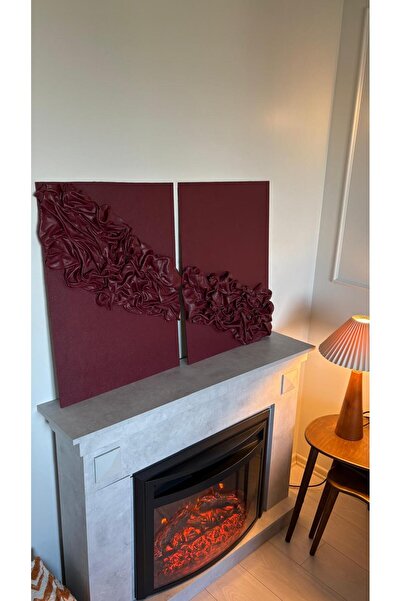 Store BesArt 2li Kumaş detaylı tablo bordo 50x 70 ölçüde 2li set