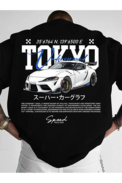 ibibik moda Μπλουζάκι Tokyo Speed ​​Racing με τύπωμα oversized