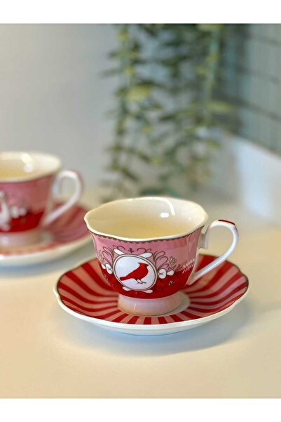 BUCOLIC Set of 2 Royal Bird Pink Cups
