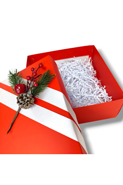 STE Mat Kırmızı Hazır Sunumlu Hediye kutusu 25x25x10 cm – Süslü