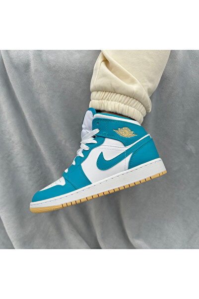 JORDAN Air 1 Mid Aqua Tone Turquoise kids-women