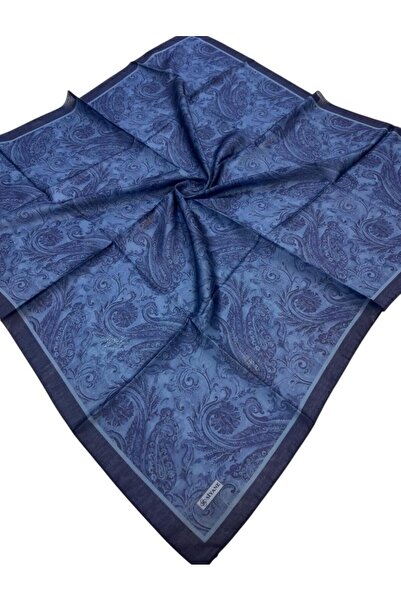 Siyane ΜΠΛΕ ΣΚΑΦΙΤΣΙΟ Μαλακό κασκόλ με έθνικ σχέδιο