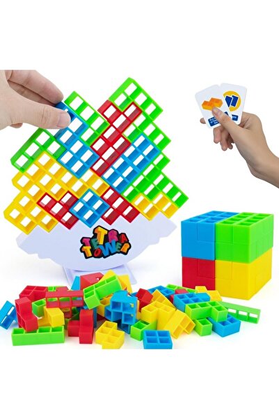 OEM Tetris-type board game, Tetra Tower, construction and balance, for children and adults, 16 pieces