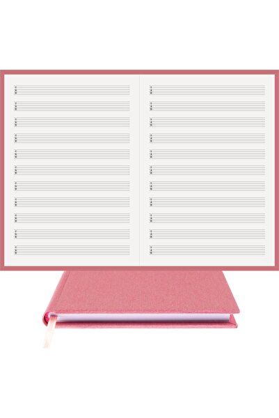 BİDEFTER Music Note Book (with Guitar Tab Key) 100% Handmade, Hand Sewing – Special Viscose Fabric Hardcover – A/4