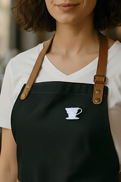 gokmentoy V60 Kahve Demleme Ekipmanı Kahve Temalı Barista Rozet El Boyaması Ahşap Broş