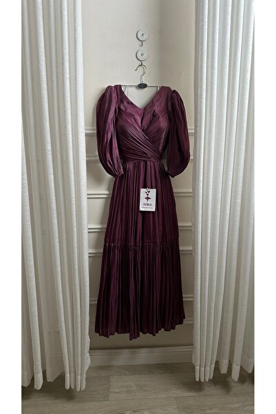 Onila Soft burgundy dress with sleeves