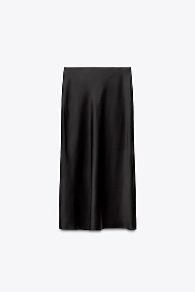 DMK Store Satin High Waist Midi Skirt