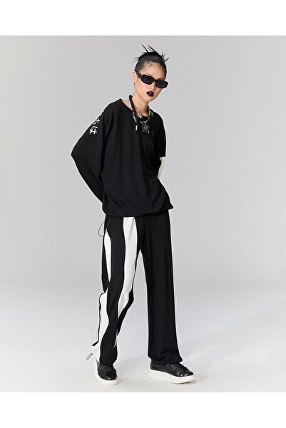 LAMANTE Siyah Beyaz Pantolon-S