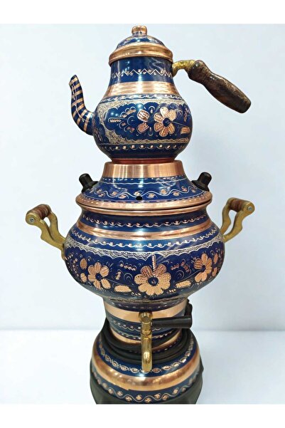 KARACA BAKIR İşlemeli Bakır Semaver-Elektrikli Bakır Semaver