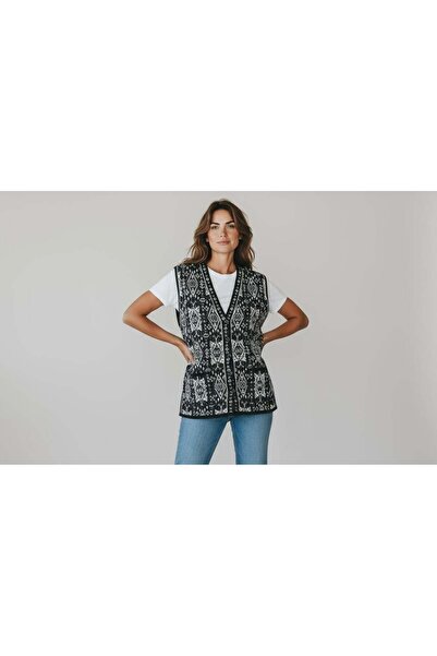 EREN STYLE Knitted Mimosa Authentic Patterned Vest