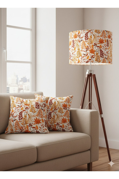 Otay Aydınlatma El Yapımı Sonbahar Yaprak Desenli Lambader Başlığı ( Sadece Başlık )