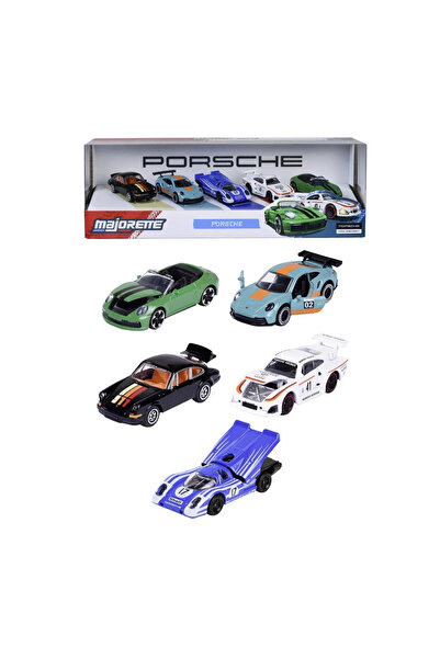Majorette Porsche 5-Piece Metal Car Set (2 Exclusive Models) Scale 1:64