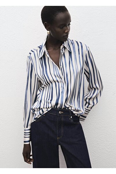 MANGO Woman Dökümlü desenli gömlek