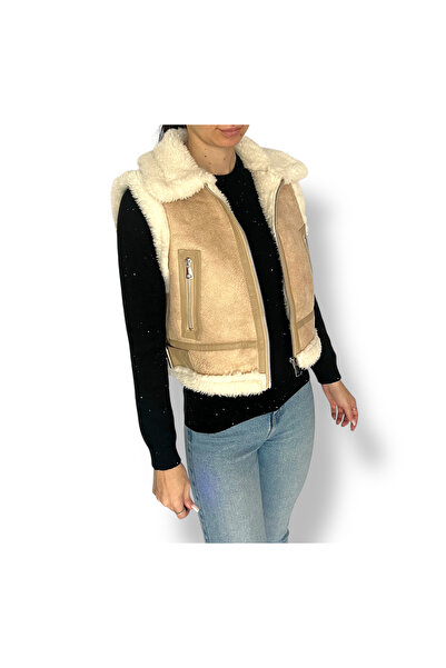 DENRA Beige fur vest