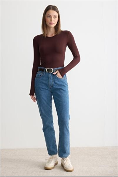 MODA MAÇKA PARK Women's Long-Sleeved Cotton Crew Neck Combed Cotton Undershirt