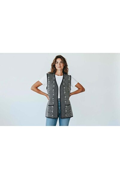 EREN STYLE Knitted Mimosa Authentic Patterned Vest