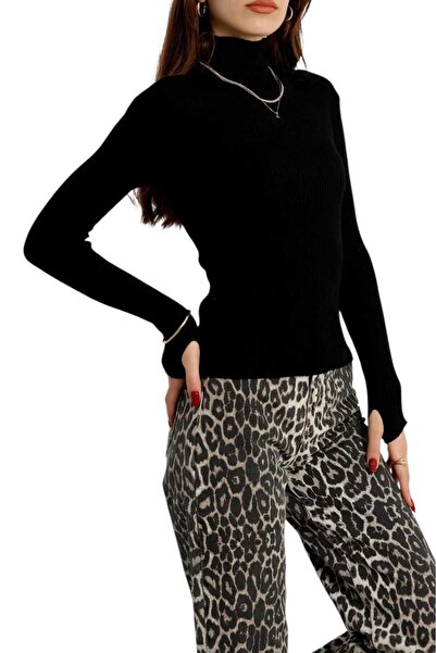 Yaşar özer giyim Half Fisherman Knitwear Finger-Through Sweater