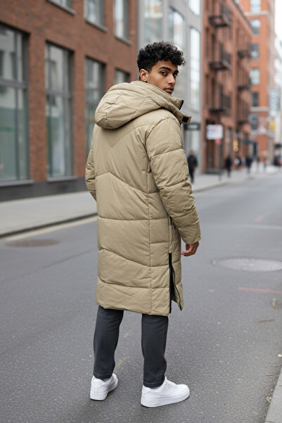 dehaine Men's long jacket, side zippers, M25