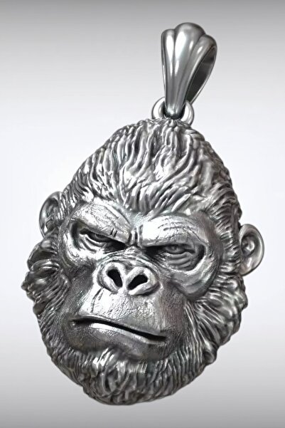 HAS SANATIM Large Size Necklace with King Gorilla Figure |   Charisma Power S...