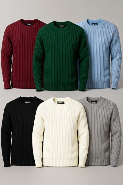 pepule 6-Pack Economical Pack Crew Neck Knit Sweater