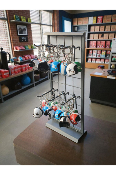 ASAFF MASA ÜSTÜ ÜRÜN STANDI + 6 ADET KANCA 10 cm KANCA RENK:ANTRASİT