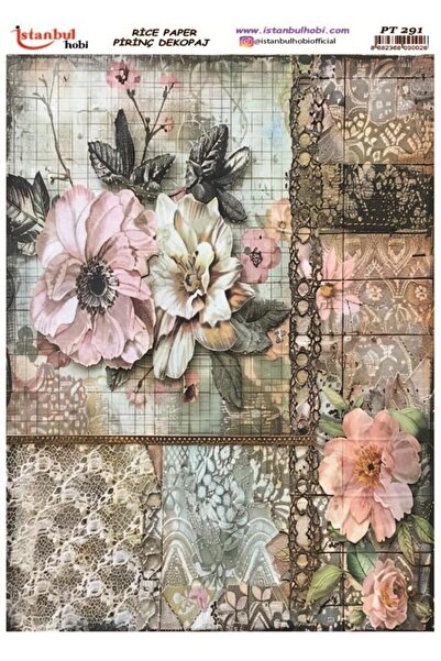 İstanbul Hobi Pirinç Dekopaj Kağıdı 30x42cm PT-291 Çiçek