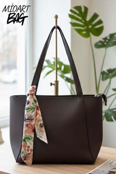 MioArt Women's Shoulder Bag with Scarf Detail